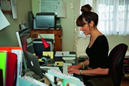 Kate en el estudio de su casa de Brisbane