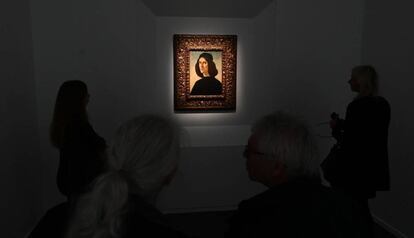El retrato de Botticelli en Londres, en 2019, cuando salió a la venta en la Frieze Masters.
