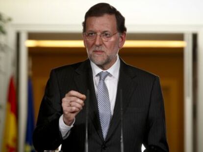 Mariano Rajoy, tras el &uacute;ltimo Consejo de Ministros de 2012.   