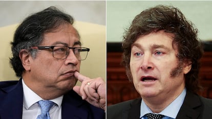 El presidente de Colombia, Gustavo Petro, y su homólogo argentino, Javier Milei.