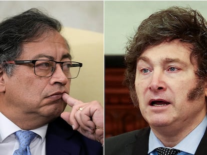 El presidente de Colombia, Gustavo Petro, y su homólogo argentino, Javier Milei.