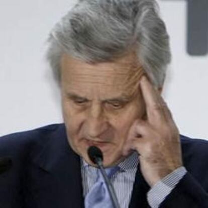 El presidente del BCE Jean Claude Trichet en la clausura de la convención anual de la Asociación de Mercados Financieros.