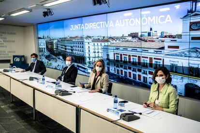 Isabel Díaz Ayuso, en la Junta directiva autonómica del PP de Madrid.