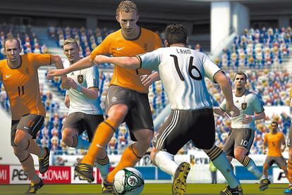 <b>Holanda contra Alemania, visto por <i>Pro Evolution Soccer 2011.</i></b>