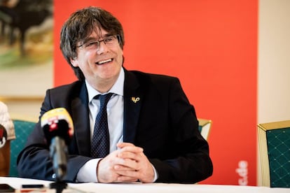 Carles Puigdemont, en un acto la semana pasada en Bruselas.