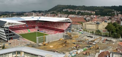 El nuevo campo de San Mamés luce su césped