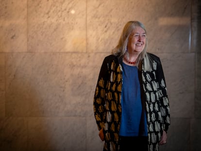 Mary Beard, en la sede de la Fundación Juan March en Madrid.