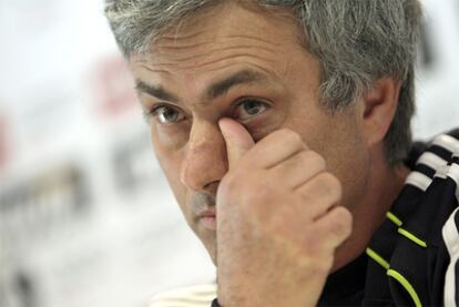 José Mourinho, durante una comparecencia en la sala de prensa de Valdebebas.