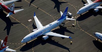 Un avión de Air Europa, en el aeropuerto de Washington.