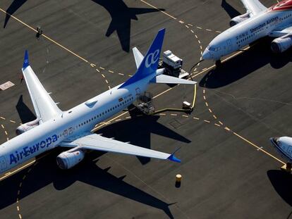 Un avión de Air Europa, en el aeropuerto de Washington.