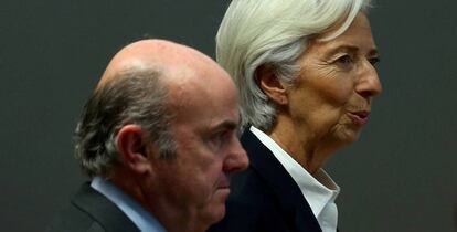 Luis de Guindos, vicepresidente del BCE, y Christine Lagarde, presidenta.