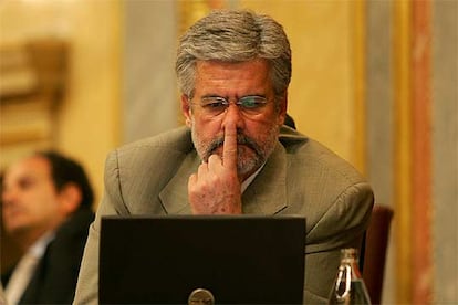 El presidente del Congreso, Manuel Marín, en su puesto en la Cámara baja.