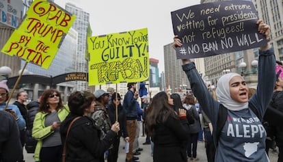 Protesta contra el presidente de EE UU, Donald Trump, en Chicago.