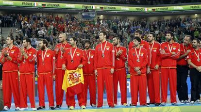 La selección española con el bronce europeo. 