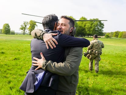 Rishi Sunak recibía el lunes a Volodímir Zelenski en la residencia oficial de Chequers (Reino Unido).