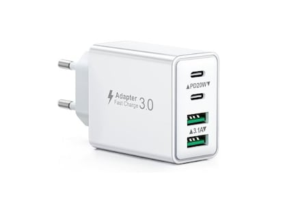 Cargador de carga rápida para iPhone de 40W y conector USB tipo C. COMPRA POR 9,99€ (17% DE DESCUENTO)