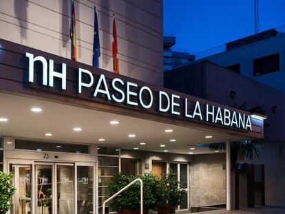 Uno de los hoteles de NH en el Paseo de la Habana, en Madrid.
