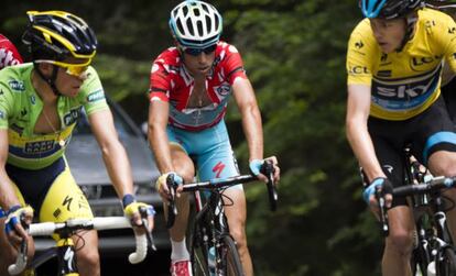 Contador, Nibali y Froome, durante la Dauphiné 2014.