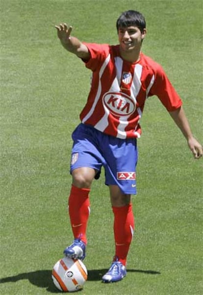 Agüero, durante su presentación con el Atlético.