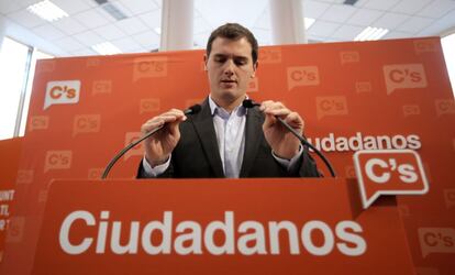 Albert Rivera durante la rueda de prensa posterior a la Ejecutiva nacional.