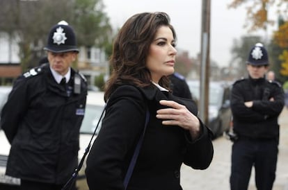 La periodista y cocinera Nigella Lawson a su llegada al tribunal de Isleworth, al oeste de Londres.