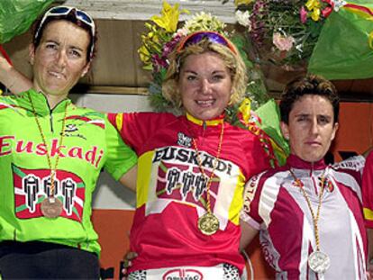 El podio del campeonato de España de ciclismo femenino