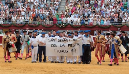 Imagen de la última vez que se celebraron corridas de toros en San Sebastián, en agosto de 2012.