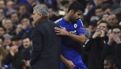 Mourinho y Diego Costa en un partido el 9 de diciembre.