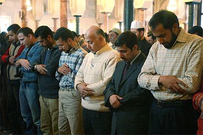 Un nutrido grupo de musulmanes han rendido homenaje hoy a las víctimas de la masacre mediante una oración especial celebrada a las dos y media de la tarde en la mezquita madrileña de la M-30.