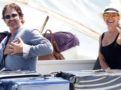 Gerard Butler y Barbara D'Ursa, en Italia.
