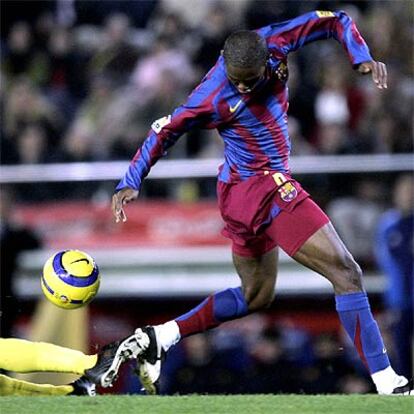 Eto&#39;o, en un partido de la campaña pasada contra el Villarreal.