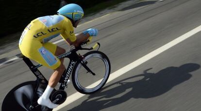 Vincenzo Nibali durante la contrarreloj entre Bergerac y P&eacute;rigueux.