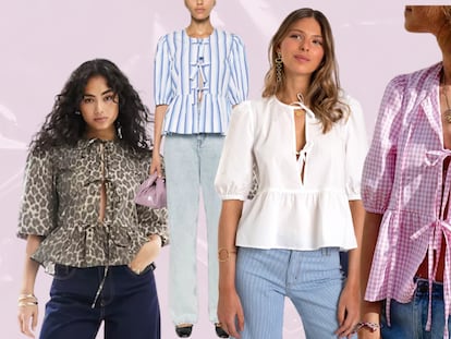 Las blusas con lazadas y mangas abullonadas que arrasan como tendencia de Copenhague brindan un toque femenino a cualquier look.
