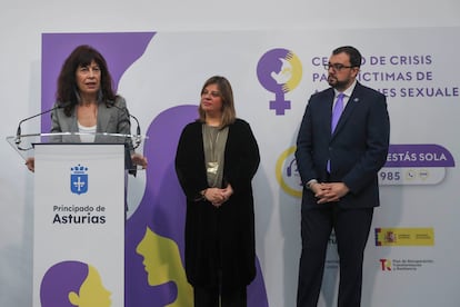 La ministra de Igualdad, Ana Redondo, durante su intervencin en el acto de apertura de las nuevas instalaciones del Centro de Crisis para Vctimas de Agresiones Sexuales que se inaugur en Oviedo el 19 de diciembre de 2024.