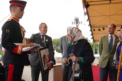 Isabel II, este viernes, en el palco real del 'Royal Windor Horse Show'.