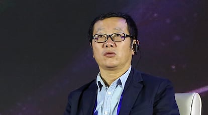 El escritor Liu Cixin en una convención de ciencia ficción en Pekín, en noviembre de 2019.