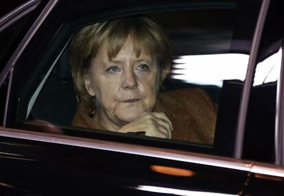 Angela Merkel, a su llegada a la cumbre.