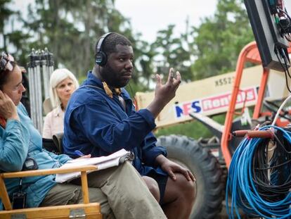 Steve McQueen, en el rodaje de 'Doce años de esclavitud'