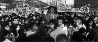 A protest in Aravaca in the wake of the killing of Lucrecia Pérez.