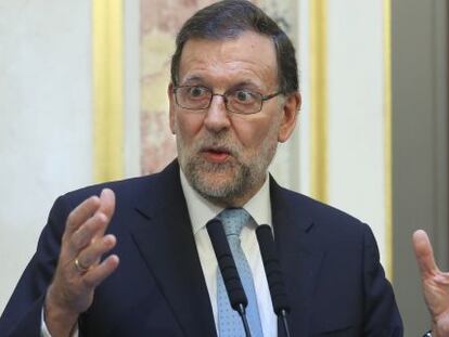 Mariano Rajoy tras el pleno constitutivo de la XII Legislatura en el Congreso de los Diputados.