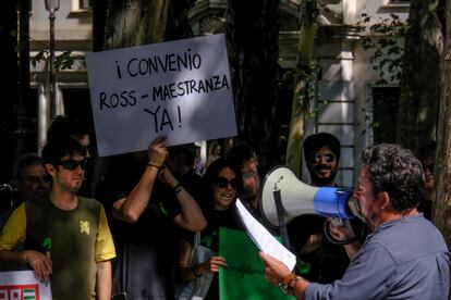 Manifestación de los trabajadores del teatro de La Maestranza el pasado 18 de mayo.