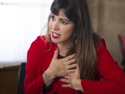 La coordinadora de Podemos Andaluc&iacute;a, Teresa Rodr&iacute;guez, este viernes en el Parlamento.