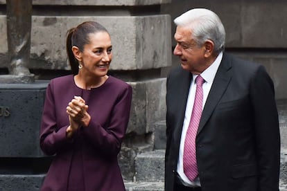 Claudia Sheinbaum y López Obrador en Ciudad de México, en septiembre de 2024.