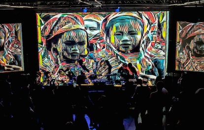 El grupo de música electrónica Coldcut en el Splice Festival de Athens (Georgia), en 2017.