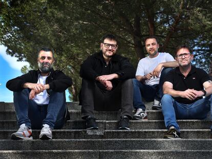 Desde la izquierda, Nacho Carretero, Dani de la Torre, Arturo Lezcano y Alberto Marini, el miércoles en Madrid.