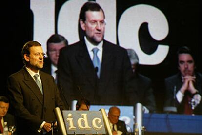 Mariano Rajoy, durante la clausura en Madrid del encuentro de la Internacional Demócrata de Centro.