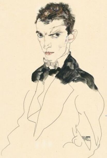 Autorretrato del pintor Egon Schiele.