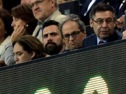 Colau, Torrent, Torra i Bartomeu, al Camp Nou.