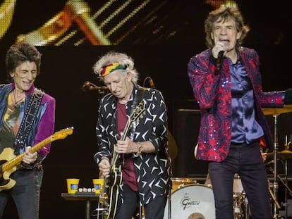 Los Stones durante un concierto en 2016
