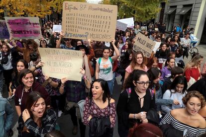 Momento de la manifestación hoy en Granada.